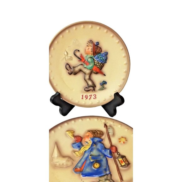 Vintage Goebel MJ Hummel 1972 & 1973 Annual Collector Plates West Germany 7.5" - Picture 2 of 8